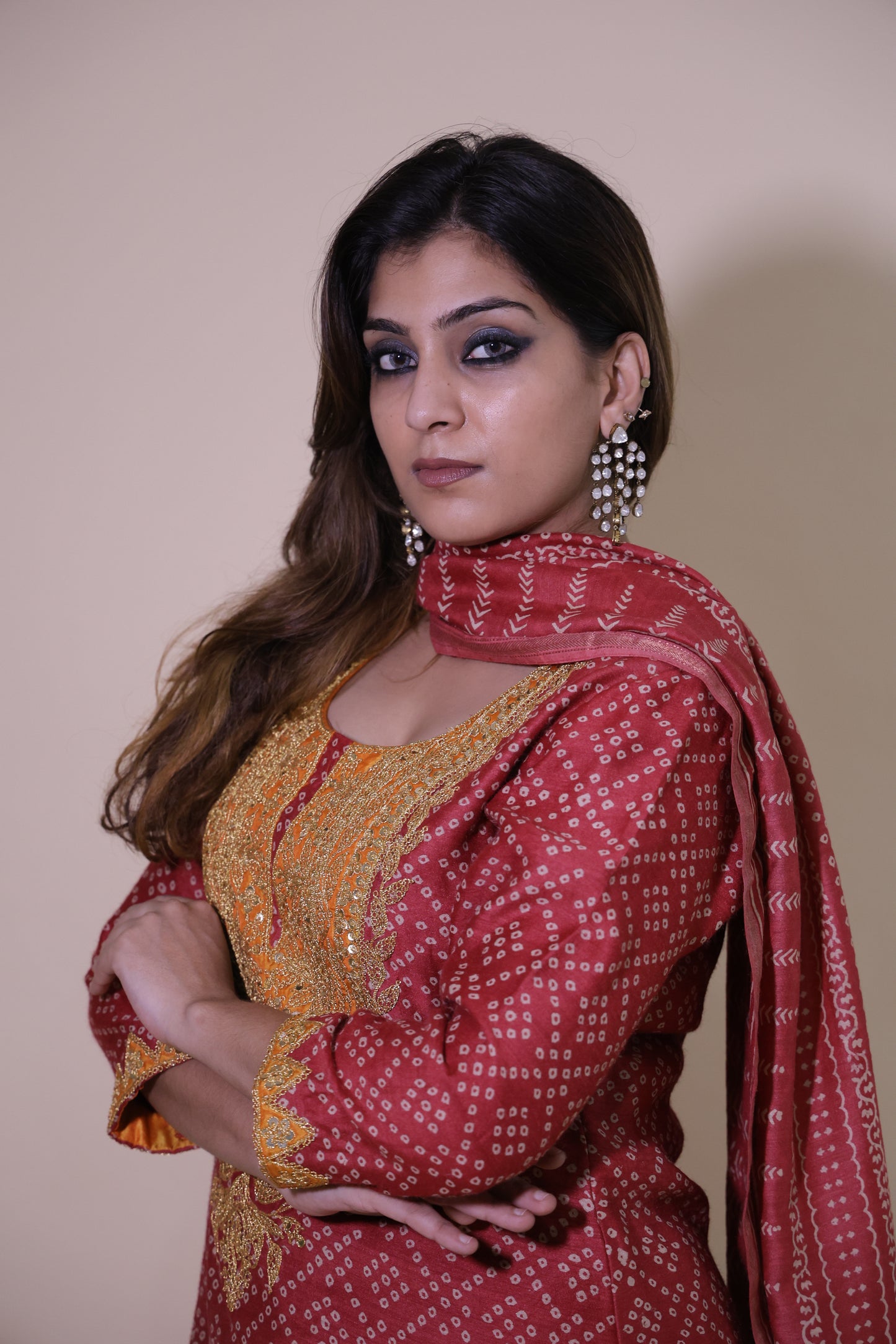 Red an yellow kurta