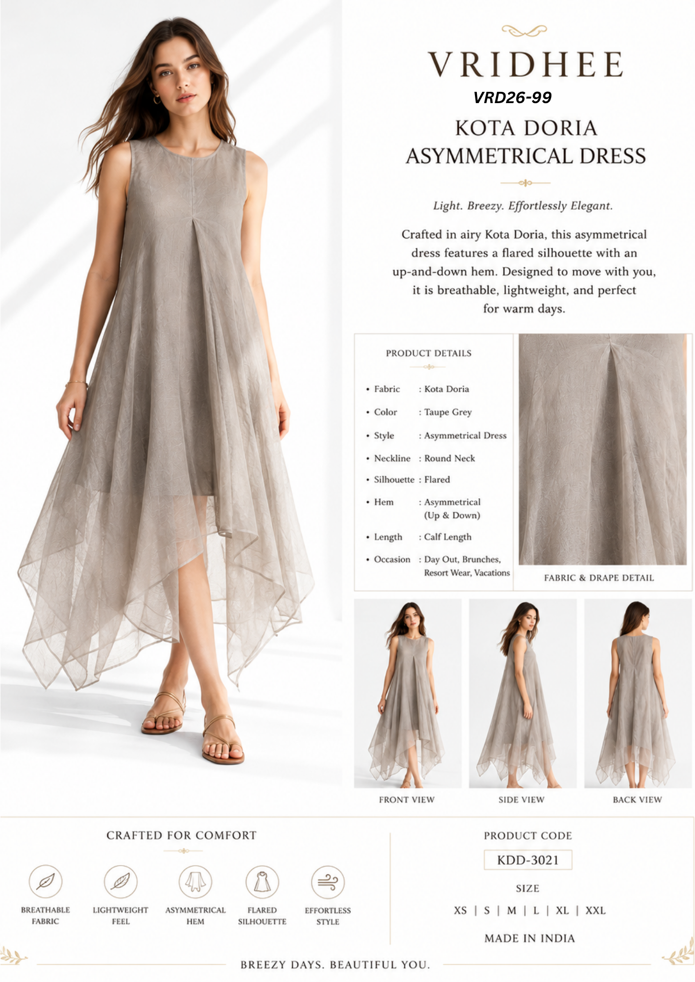 Grey kota doria dress