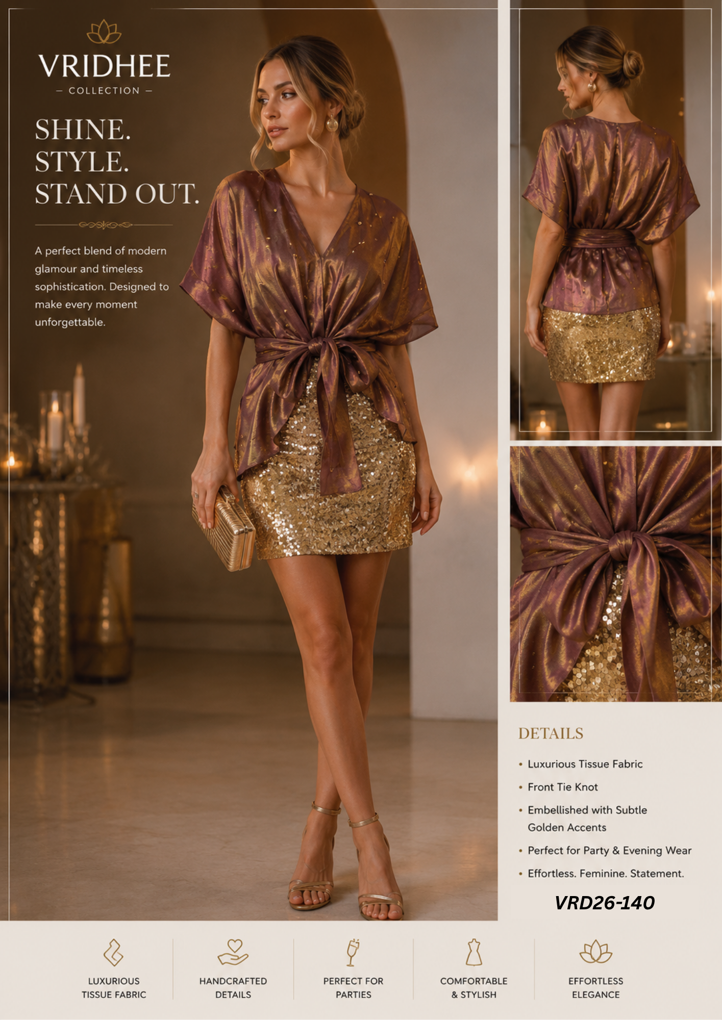 Tissue top with handwork
