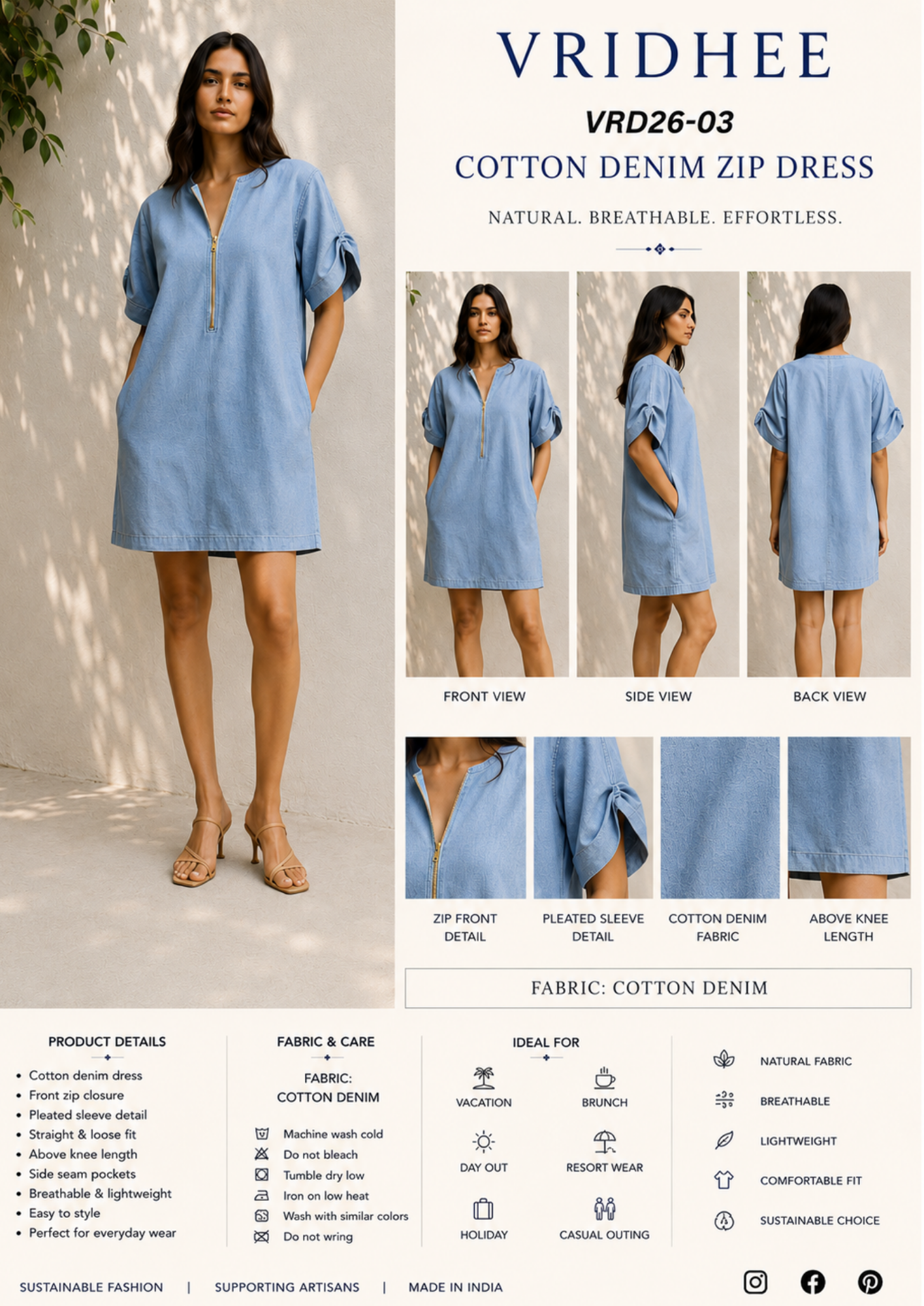 Denim Zip Dress