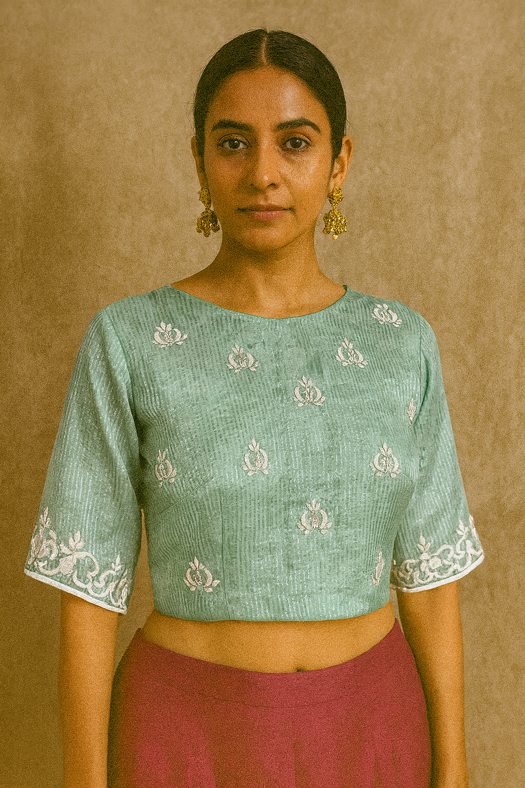 Green zardozi blouse