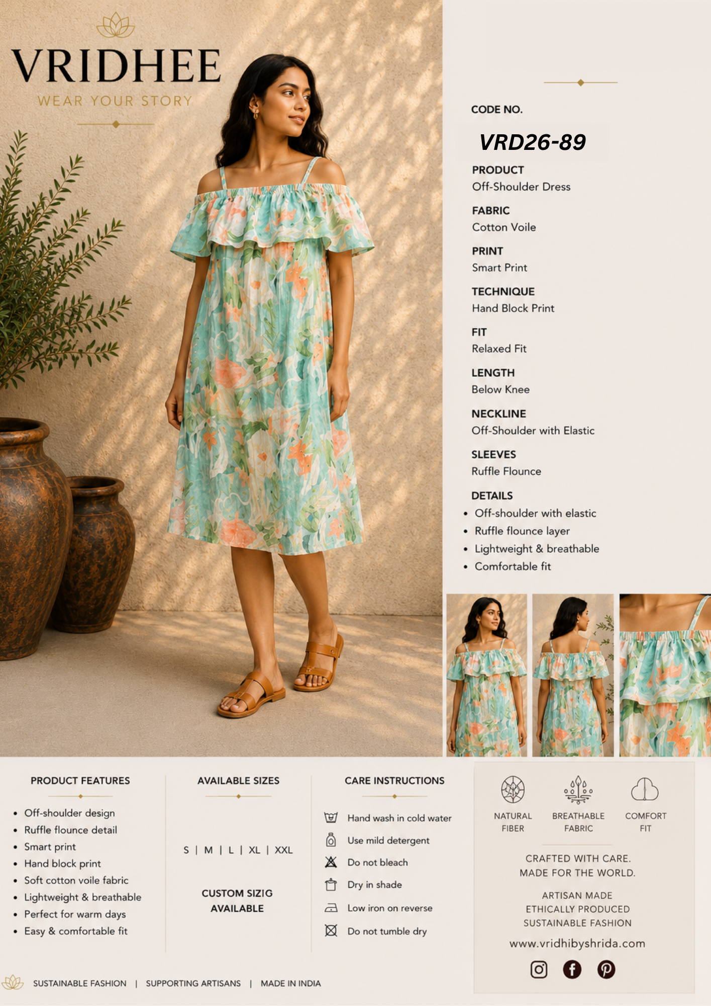 Cotton printed dress