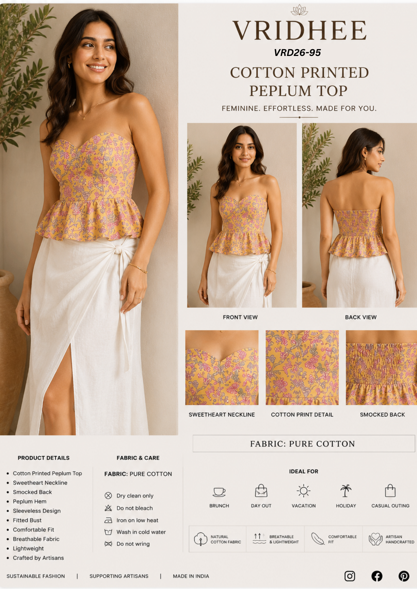 Cotton Printed tube top
