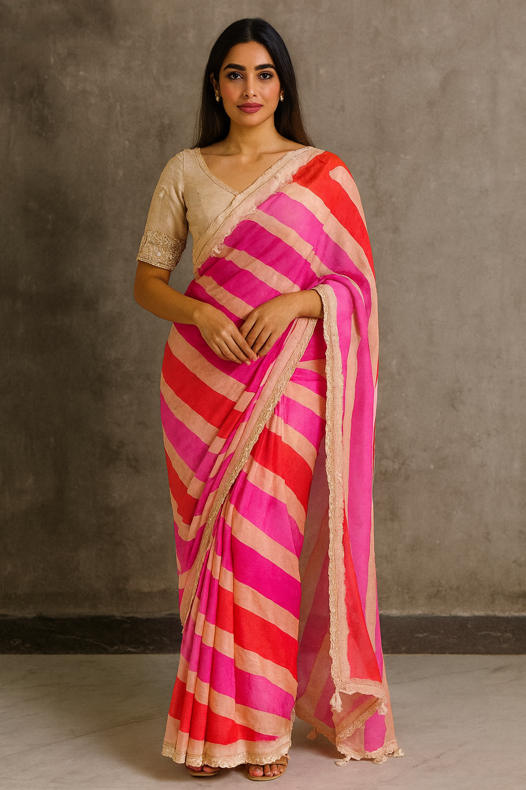 Pink LEHARIYA Saree