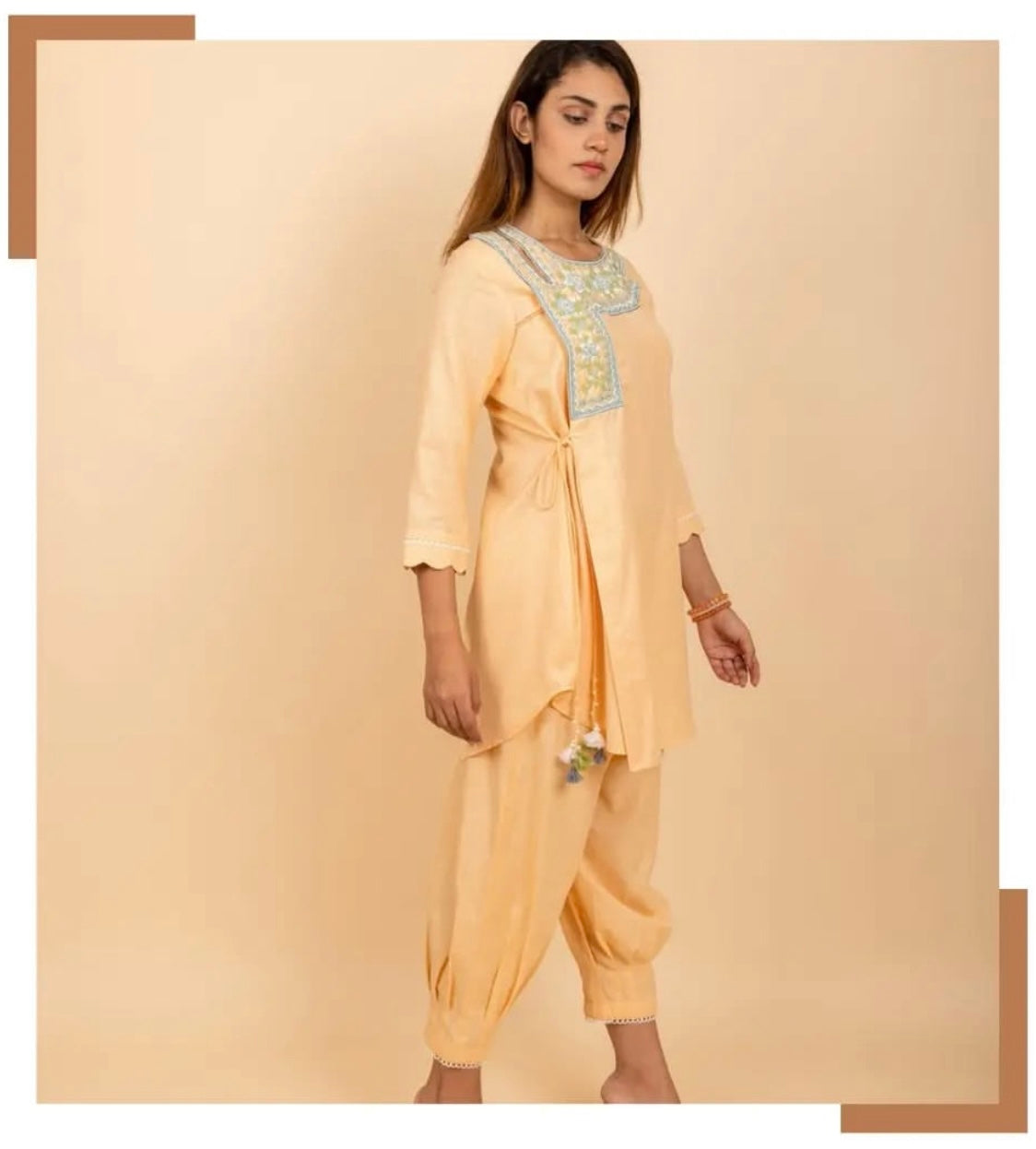 Linen Co-ord with beads handwork
