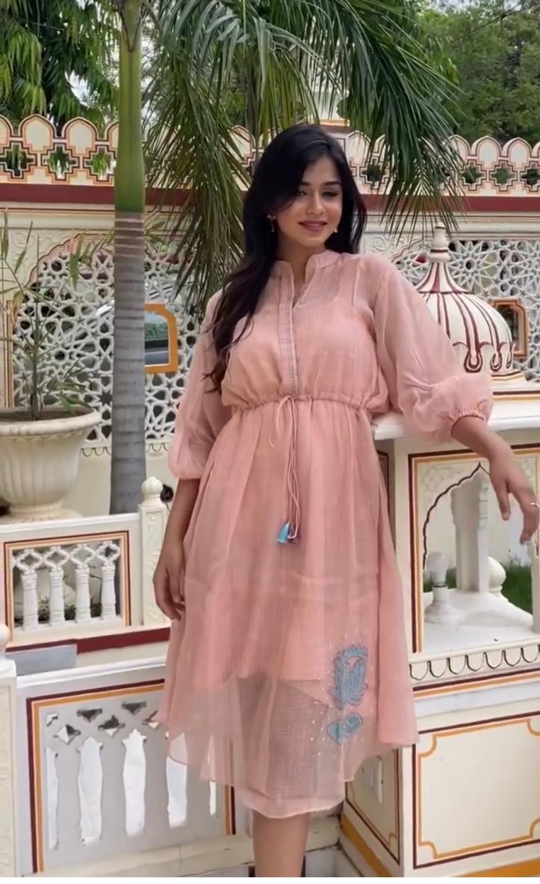 Kota Doria cotton dress