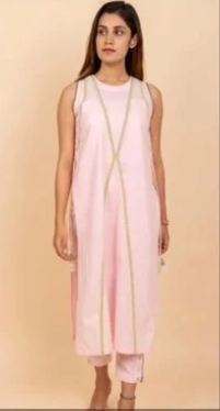 Linen Co-ord set with beads work