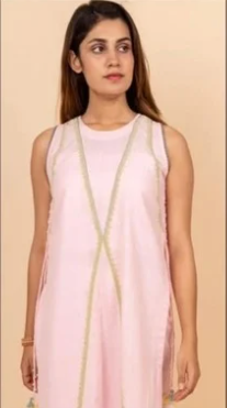 Linen Co-ord set with beads work
