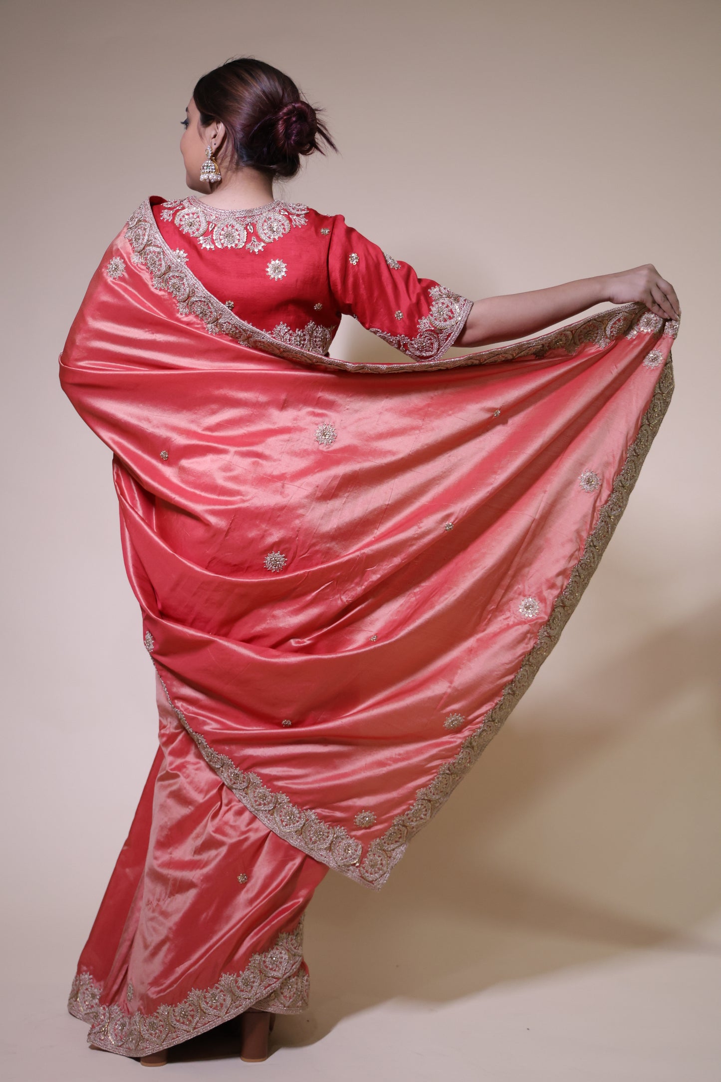 Red Silk Heritage zardozi Saree