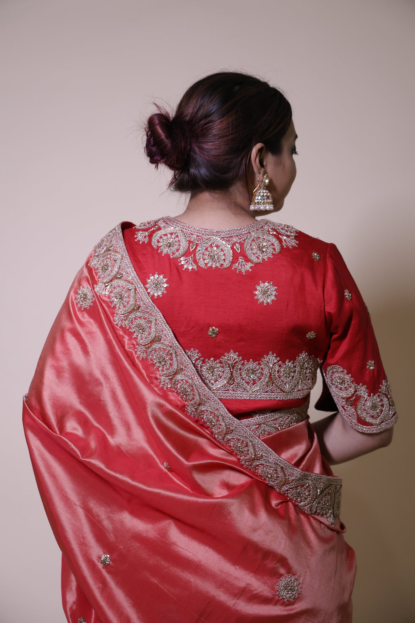 Red Silk Heritage zardozi Saree