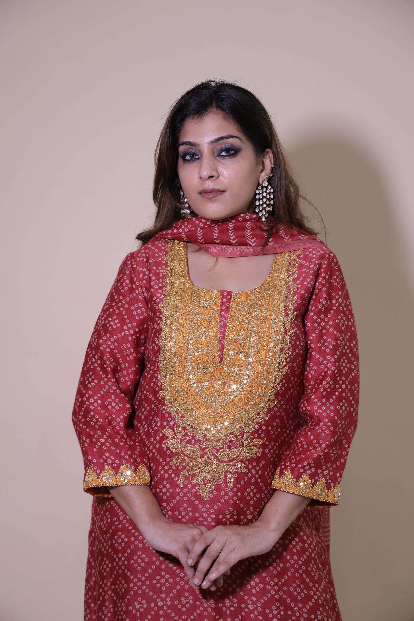 Red an yellow kurta