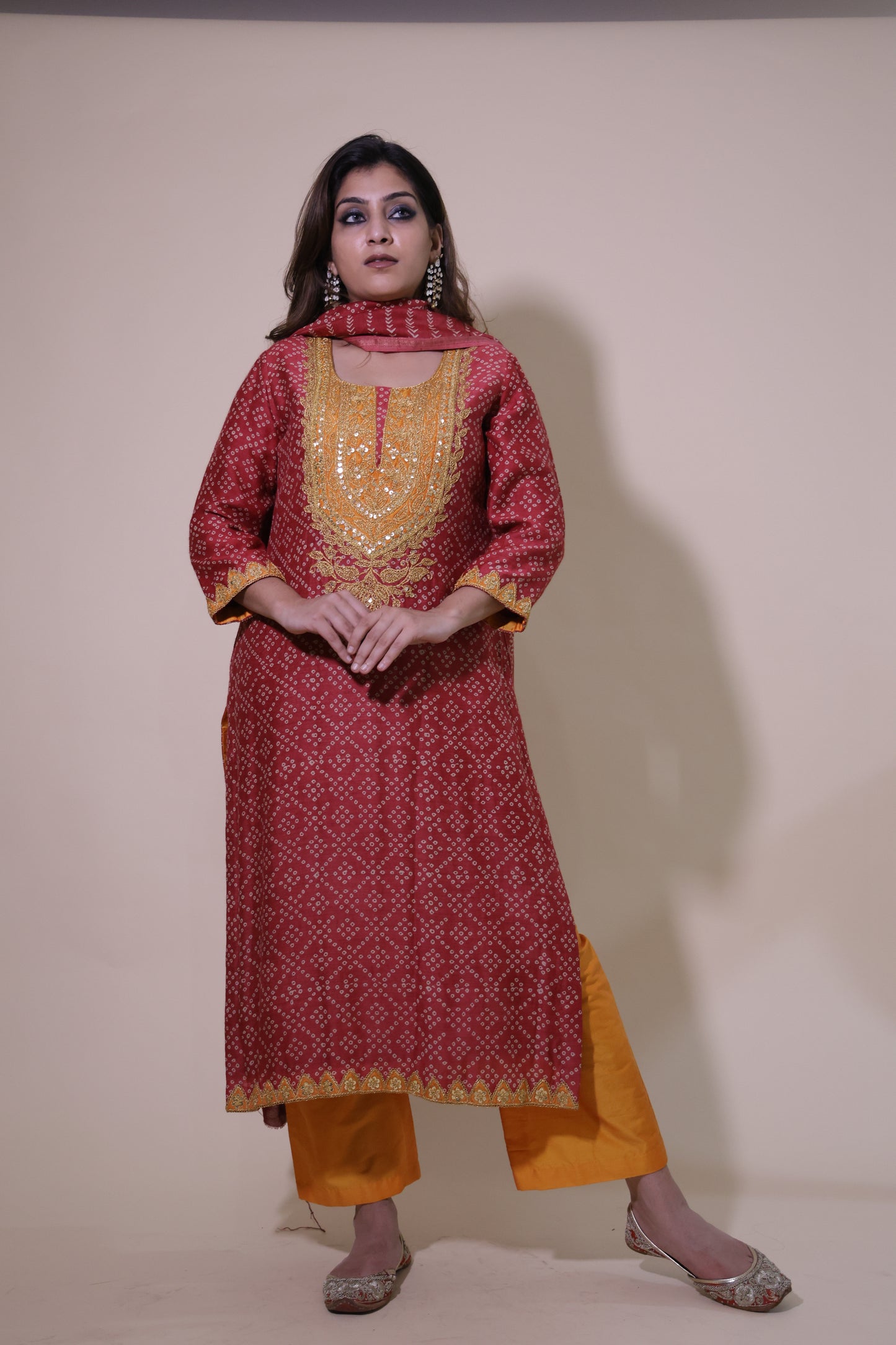 Red an yellow kurta