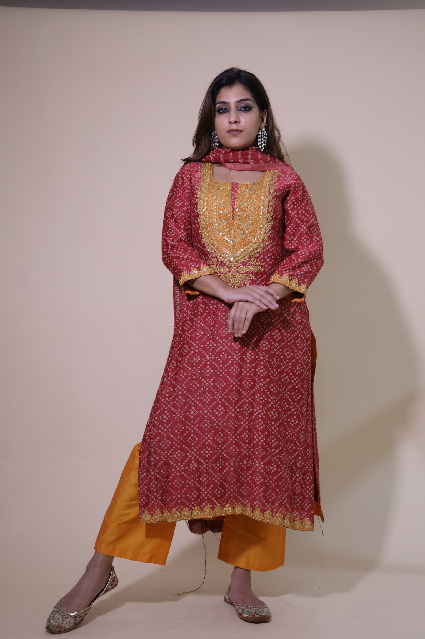 Red an yellow kurta