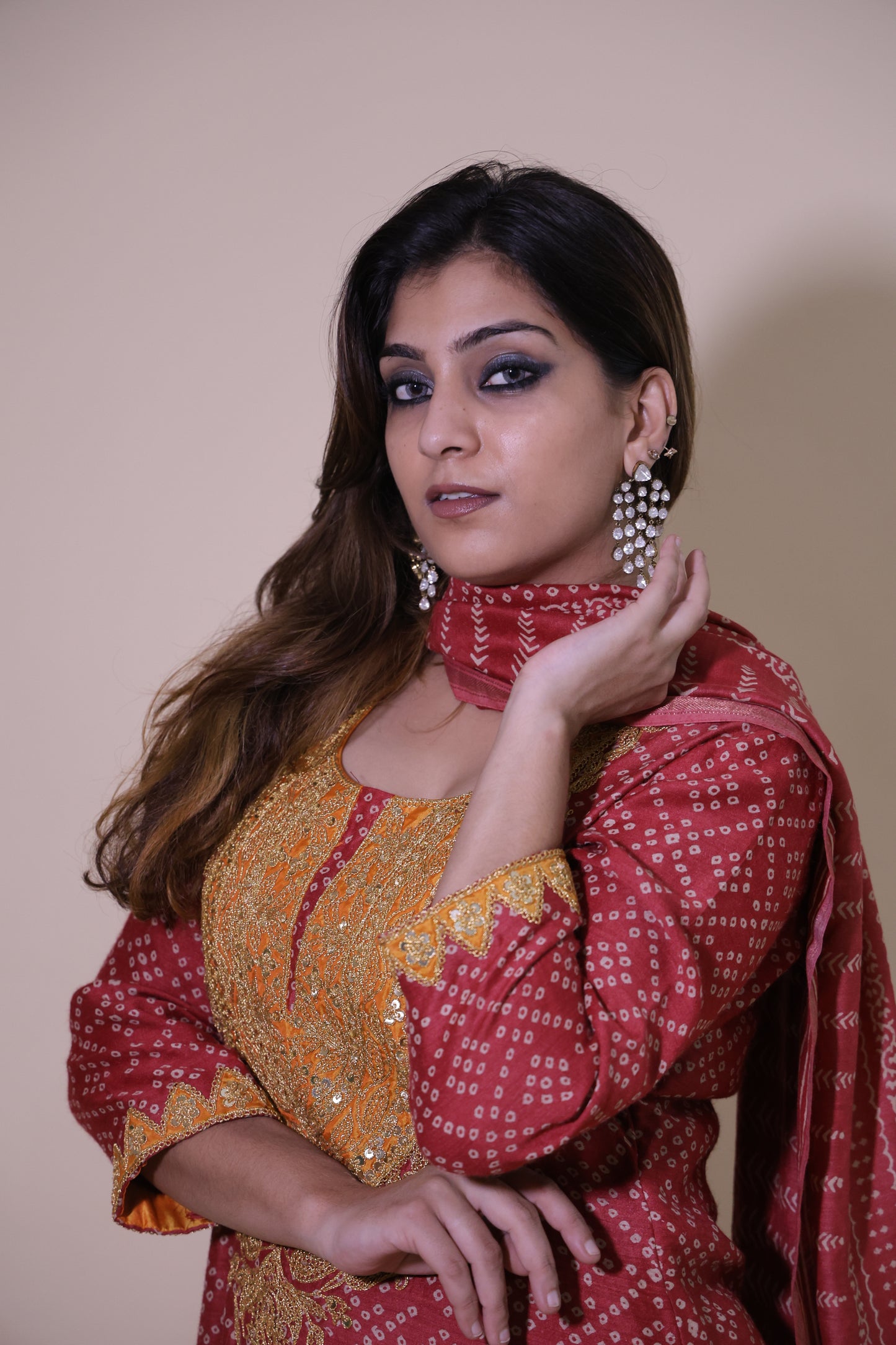Red an yellow kurta