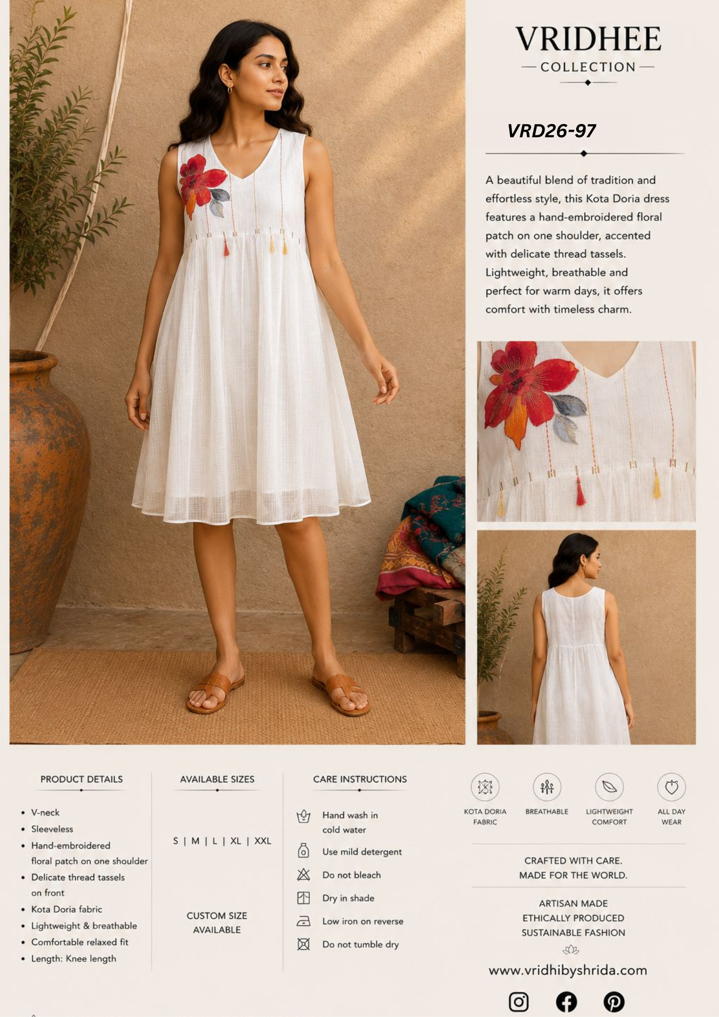 white kota doria dress