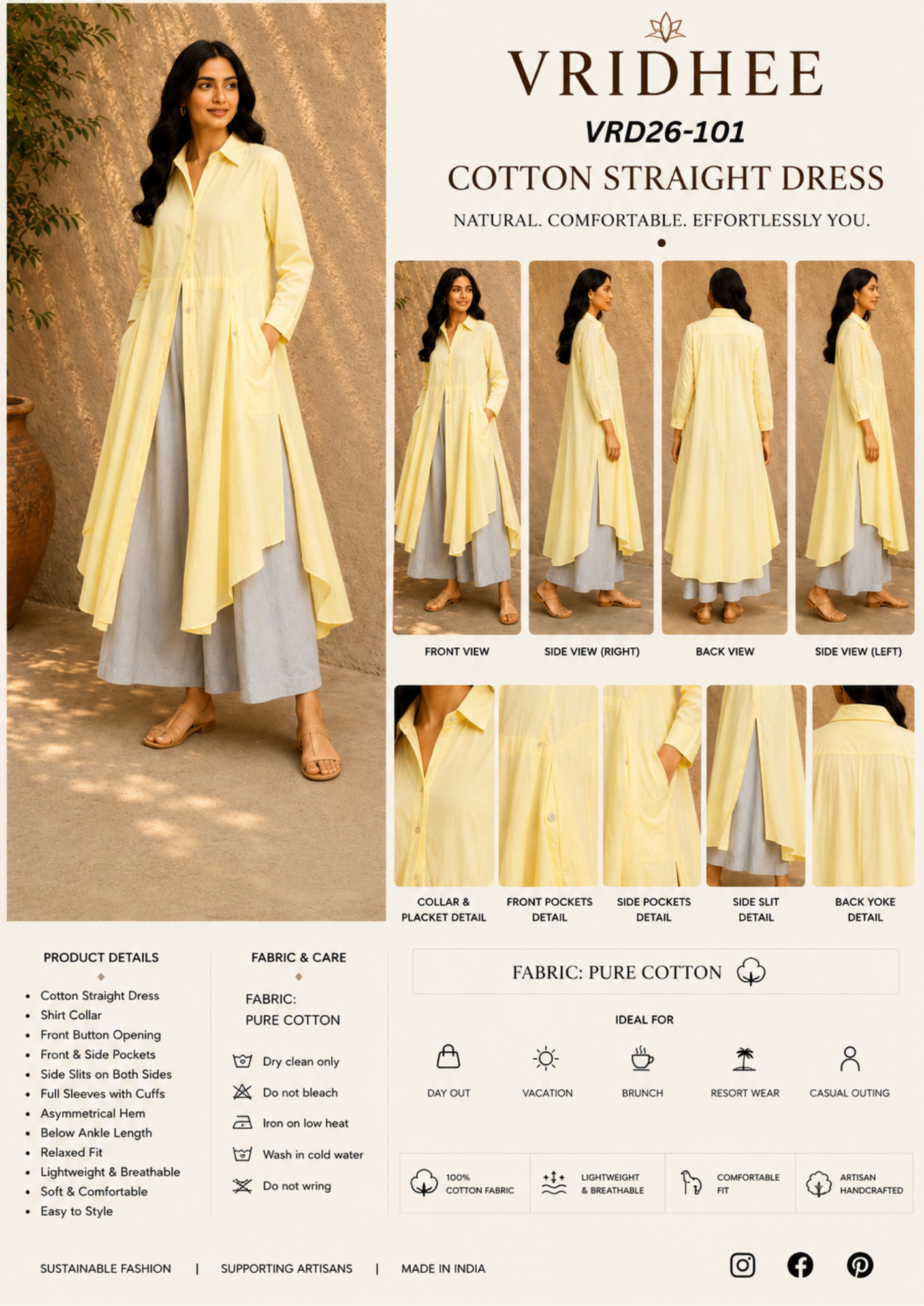 Yellow & grey dress