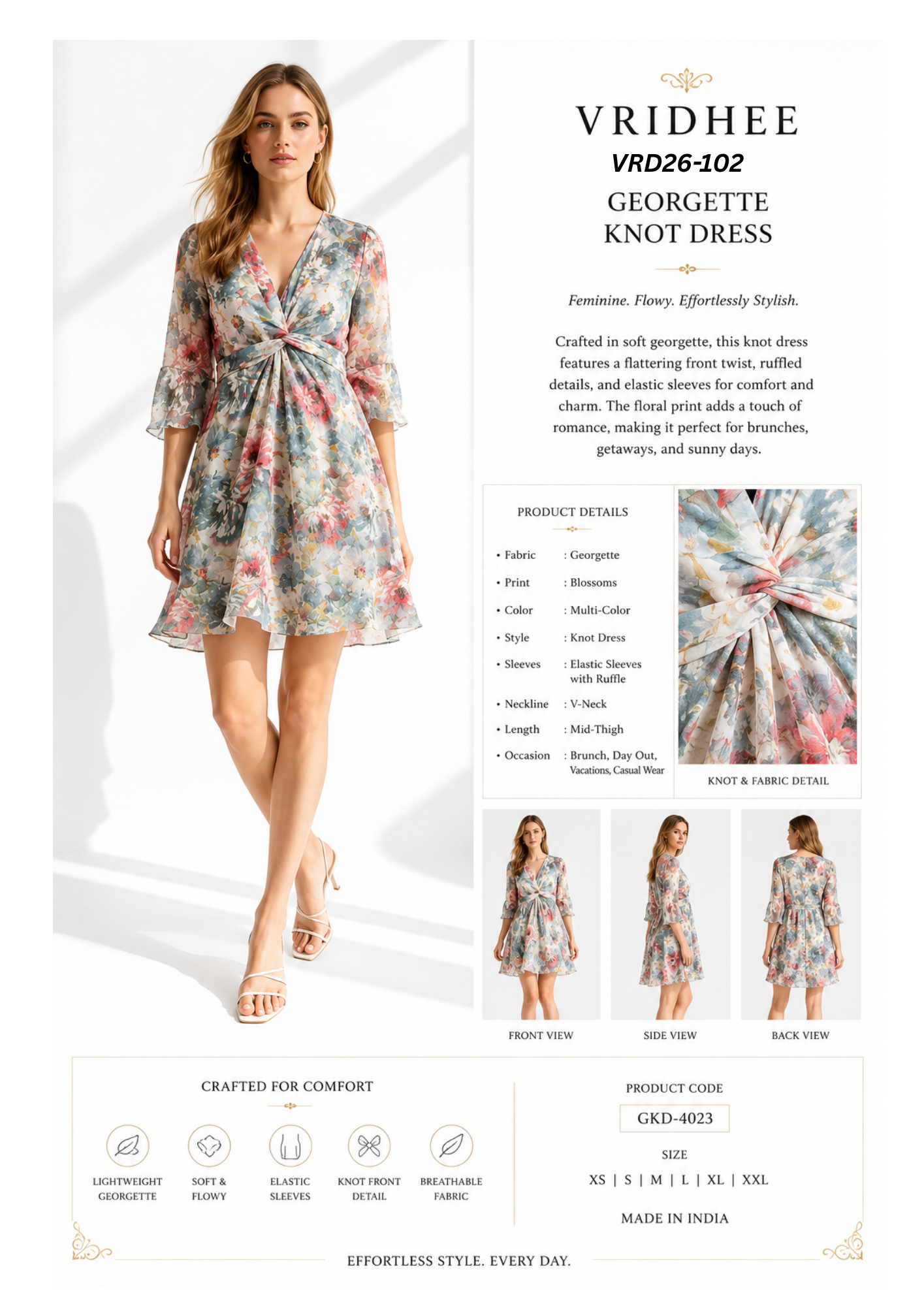 Gorgette printed dress