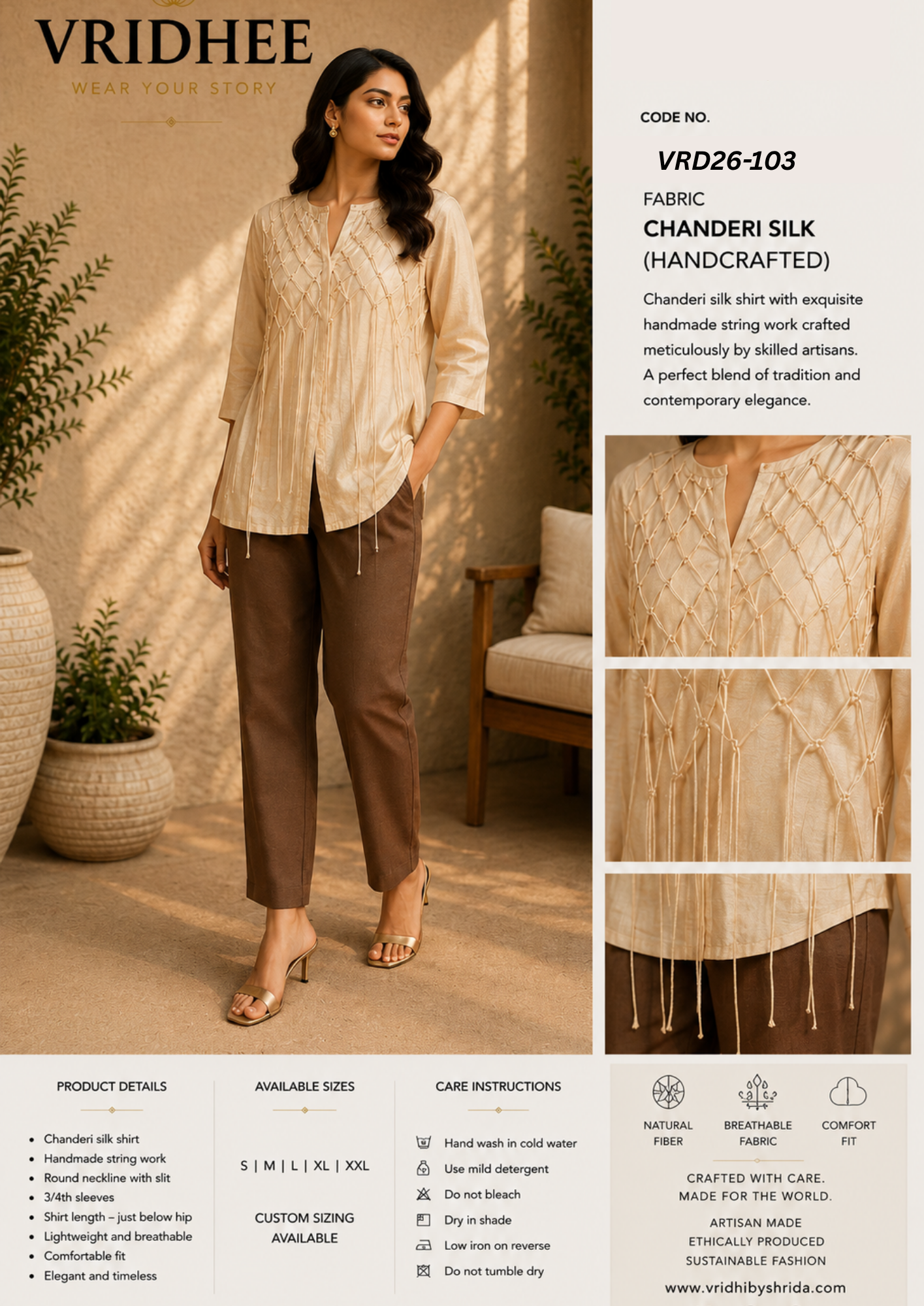Chanderi silk shirt