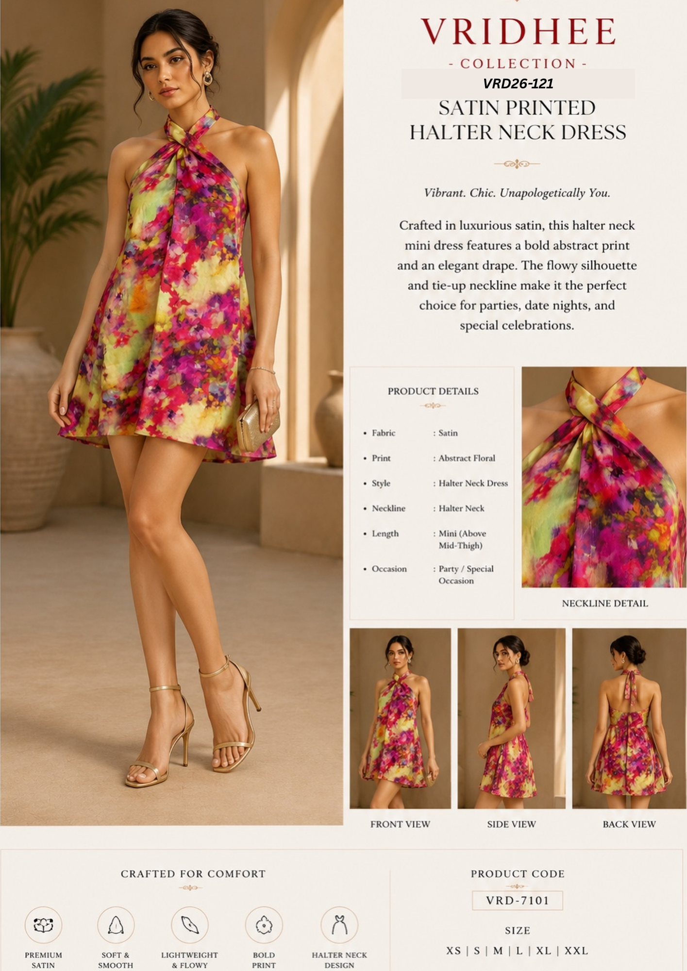 satin printed dress