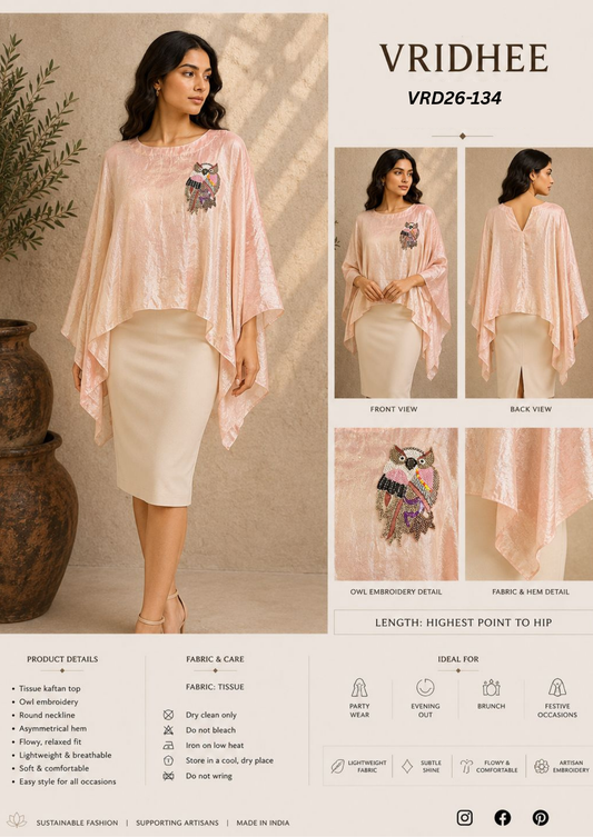 Peach tissue top