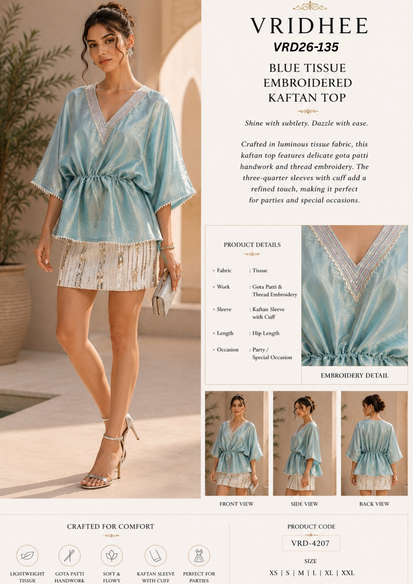 Blue tissue top