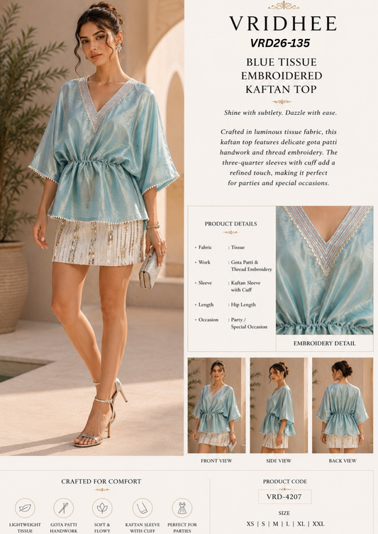 Blue tissue top