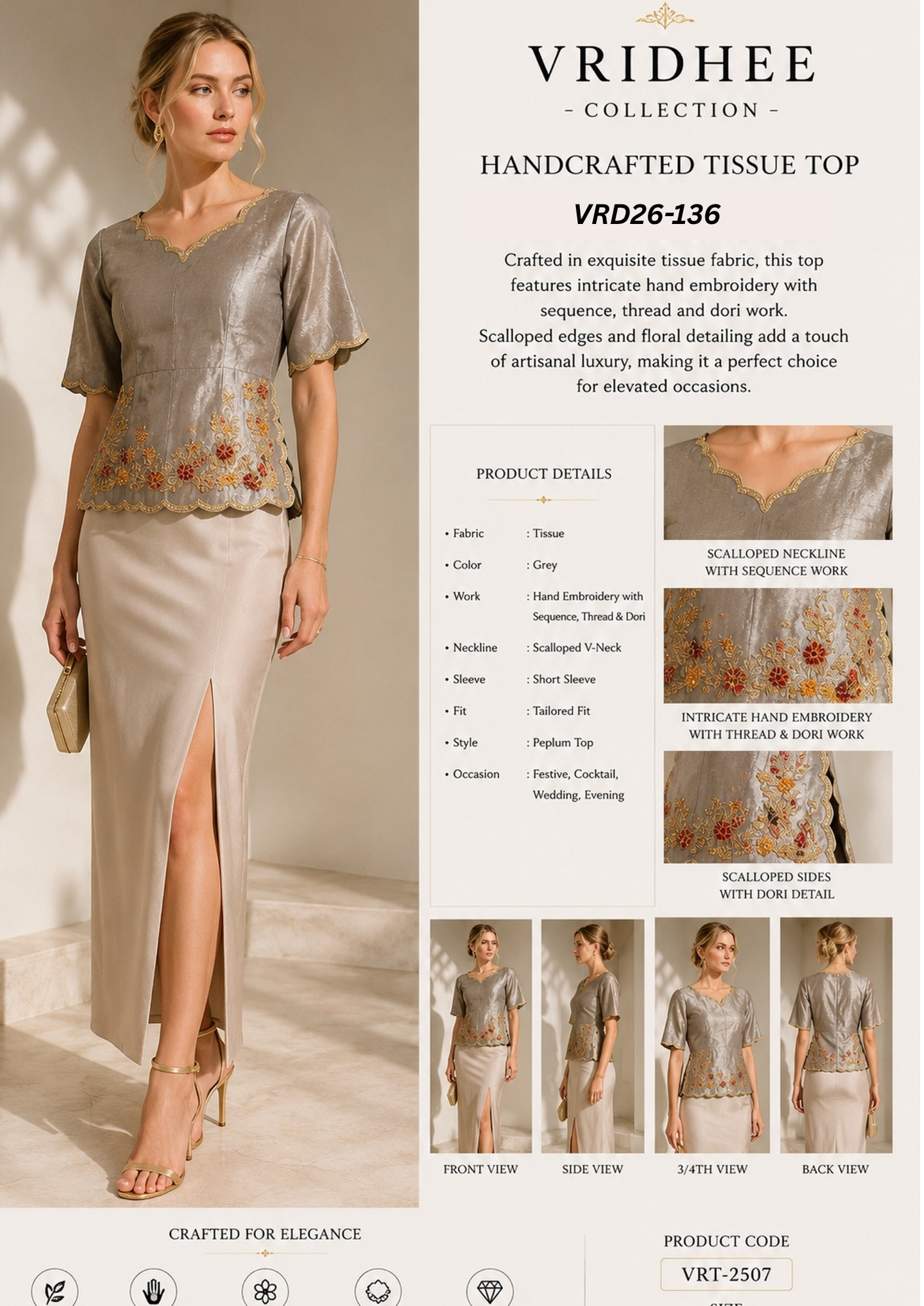 Grey tissue top