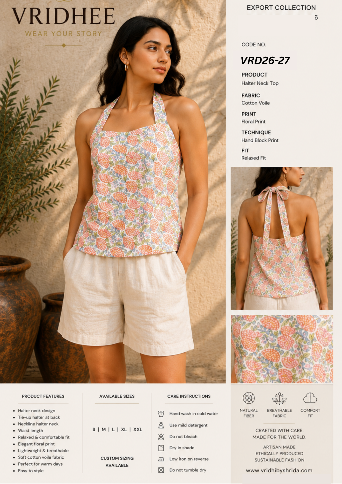 White printed linen top
