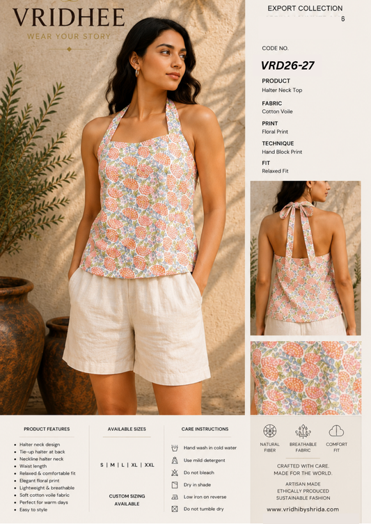 White printed linen top