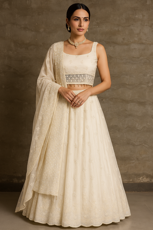 White Lehenga