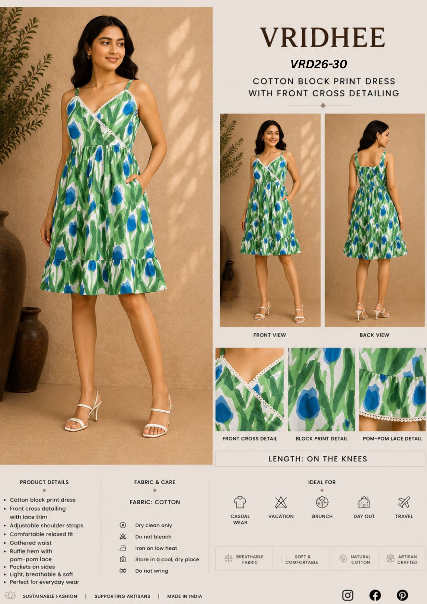 Printed  color block print dress