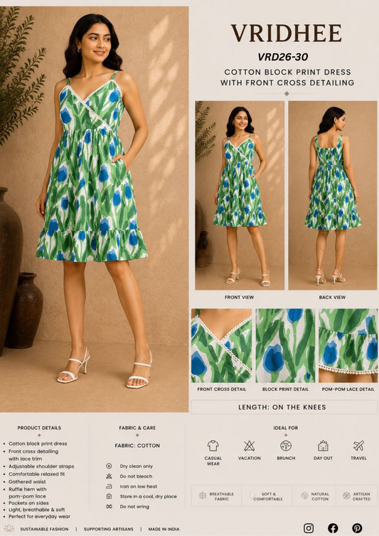 Printed  color block print dress