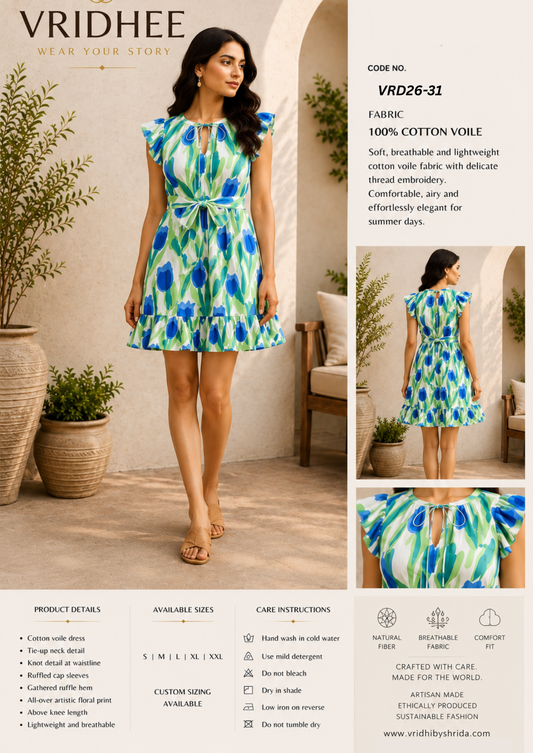 Printed  color block print dress