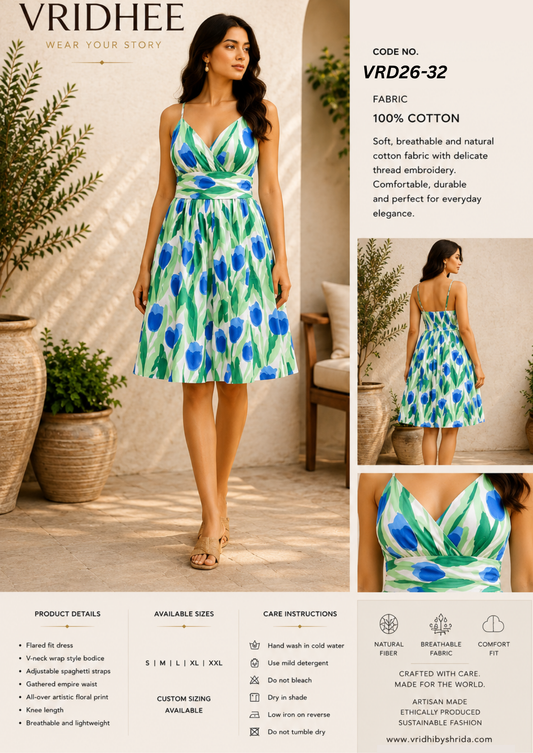 Printed  color block print dress