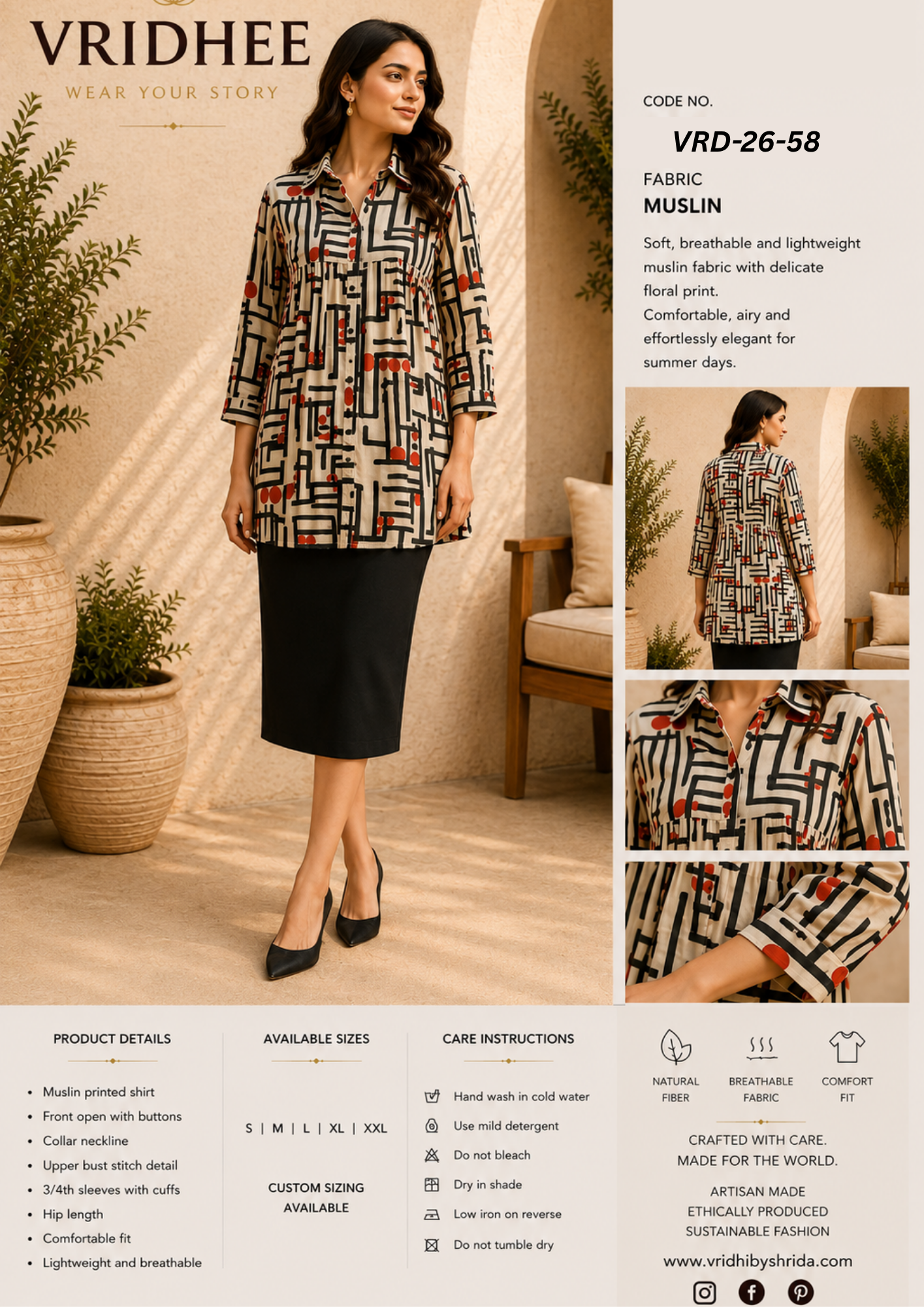 Printed Muslin Shirt