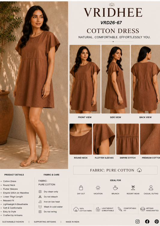 Brown Cotton Dress
