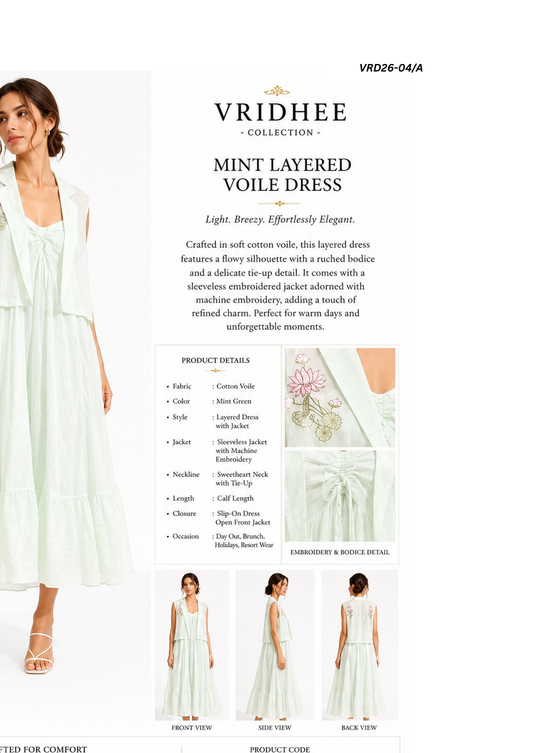 Sage green cotton embroidery dress