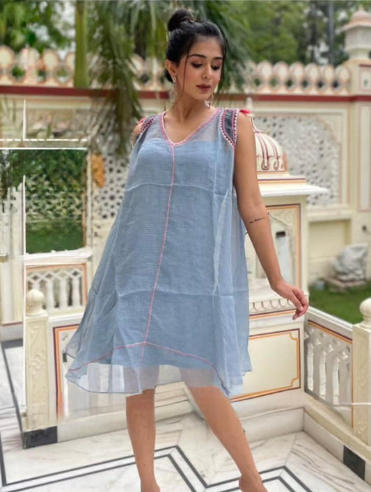Kota Doria cotton dress