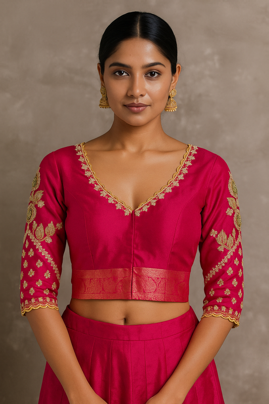 Pink dori Handwork Blouse