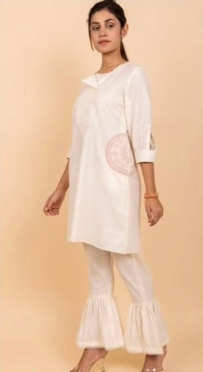 Linen Co-ord set with beads work
